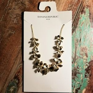 Banana Republic Goldtone Bridal Floral Necklace